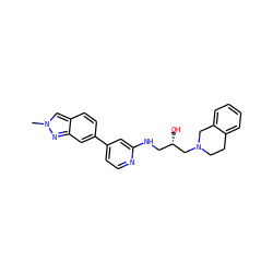 Cn1cc2ccc(-c3ccnc(NC[C@H](O)CN4CCc5ccccc5C4)c3)cc2n1 ZINC000219738812