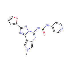 Cn1cc2nc(NC(=O)Nc3ccncc3)n3nc(-c4ccco4)nc3c2c1 ZINC000073240661