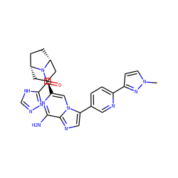 Cn1ccc(-c2ccc(-c3cnc4c(N)nc([C@H]5C[C@@H]6CC[C@H](C5)N6C(=O)c5nnc[nH]5)cn34)cn2)n1 ZINC000103145860