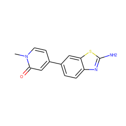 Cn1ccc(-c2ccc3nc(N)sc3c2)cc1=O ZINC000473087906