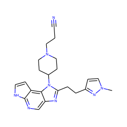 Cn1ccc(CCc2nc3cnc4[nH]ccc4c3n2C2CCN(CCC#N)CC2)n1 ZINC000095562675