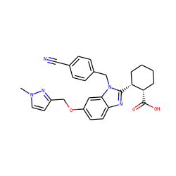 Cn1ccc(COc2ccc3nc([C@@H]4CCCC[C@@H]4C(=O)O)n(Cc4ccc(C#N)cc4)c3c2)n1 ZINC000221568113