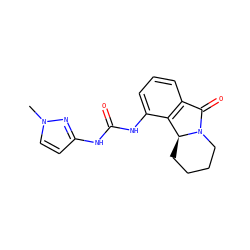 Cn1ccc(NC(=O)Nc2cccc3c2[C@@H]2CCCCN2C3=O)n1 ZINC000095574498