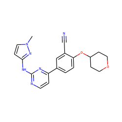 Cn1ccc(Nc2nccc(-c3ccc(OC4CCOCC4)c(C#N)c3)n2)n1 ZINC000146500121