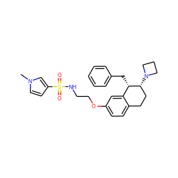 Cn1ccc(S(=O)(=O)NCCOc2ccc3c(c2)[C@H](Cc2ccccc2)[C@H](N2CCC2)CC3)c1 ZINC000199682915