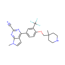 Cn1ccc2c(-c3ccc(OCC4(C)CCNCC4)c(C(F)(F)F)c3)nc(C#N)nc21 ZINC001772582920