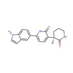 Cn1ccc2cc(-c3ccc([C@@]4(C)CCCNC4=O)c(=O)[nH]3)ccc21 ZINC000584621822