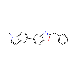 Cn1ccc2cc(-c3ccc4oc(Cc5ccccc5)nc4c3)ccc21 ZINC000169330467