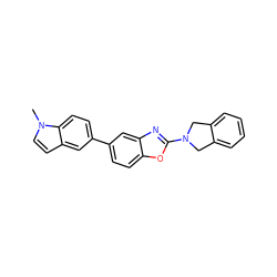 Cn1ccc2cc(-c3ccc4oc(N5Cc6ccccc6C5)nc4c3)ccc21 ZINC000148880881