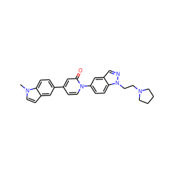 Cn1ccc2cc(-c3ccn(-c4ccc5c(cnn5CCN5CCCC5)c4)c(=O)c3)ccc21 ZINC000059081593