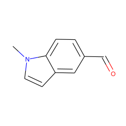 Cn1ccc2cc(C=O)ccc21 ZINC000005177646