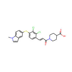 Cn1ccc2cc(Sc3ccc(/C=C/C(=O)N4CCC(C(=O)O)CC4)c(Cl)c3Cl)ccc21 ZINC000001494334