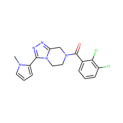 Cn1cccc1-c1nnc2n1CCN(C(=O)c1cccc(Cl)c1Cl)C2 ZINC000095565552