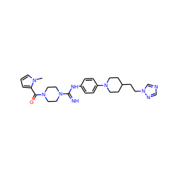 Cn1cccc1C(=O)N1CCN(C(=N)Nc2ccc(N3CCC(CCn4cncn4)CC3)cc2)CC1 ZINC000169708438