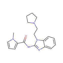 Cn1cccc1C(=O)Nc1nc2ccccc2n1CCN1CCCC1 ZINC000299869210