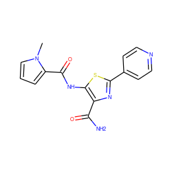 Cn1cccc1C(=O)Nc1sc(-c2ccncc2)nc1C(N)=O ZINC000206316078