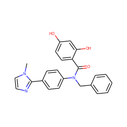 Cn1ccnc1-c1ccc(N(Cc2ccccc2)C(=O)c2ccc(O)cc2O)cc1 ZINC000653668887