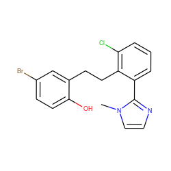 Cn1ccnc1-c1cccc(Cl)c1CCc1cc(Br)ccc1O ZINC000027196724