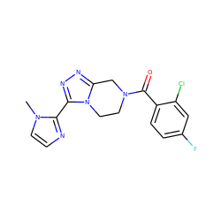 Cn1ccnc1-c1nnc2n1CCN(C(=O)c1ccc(F)cc1Cl)C2 ZINC000095553093