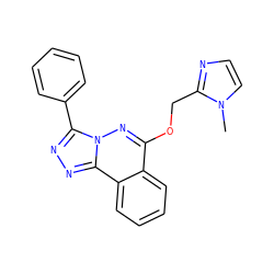 Cn1ccnc1COc1nn2c(-c3ccccc3)nnc2c2ccccc12 ZINC000013559992