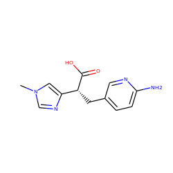 Cn1cnc([C@@H](Cc2ccc(N)nc2)C(=O)O)c1 ZINC000013529889