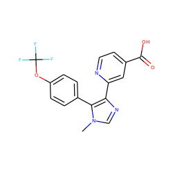 Cn1cnc(-c2cc(C(=O)O)ccn2)c1-c1ccc(OC(F)(F)F)cc1 ZINC000225939746