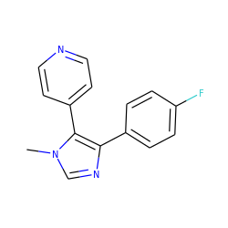 Cn1cnc(-c2ccc(F)cc2)c1-c1ccncc1 ZINC000103258460