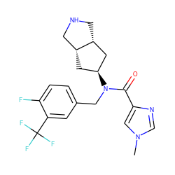 Cn1cnc(C(=O)N(Cc2ccc(F)c(C(F)(F)F)c2)[C@H]2C[C@@H]3CNC[C@@H]3C2)c1 ZINC000101322142