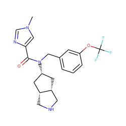 Cn1cnc(C(=O)N(Cc2cccc(OC(F)(F)F)c2)[C@@H]2C[C@@H]3CNC[C@@H]3C2)c1 ZINC000101322133