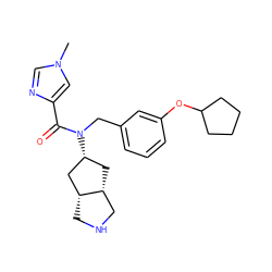 Cn1cnc(C(=O)N(Cc2cccc(OC3CCCC3)c2)[C@@H]2C[C@@H]3CNC[C@@H]3C2)c1 ZINC000101322121