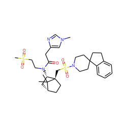 Cn1cnc(CC(=O)N(CCS(C)(=O)=O)[C@H]2C[C@H]3CC[C@]2(CS(=O)(=O)N2CCC4(CCc5ccccc54)CC2)C3(C)C)c1 ZINC000027317940