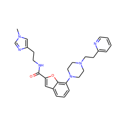 Cn1cnc(CCNC(=O)c2cc3cccc(N4CCN(CCc5ccccn5)CC4)c3o2)c1 ZINC000114868562