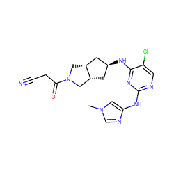 Cn1cnc(Nc2ncc(Cl)c(N[C@H]3C[C@@H]4CN(C(=O)CC#N)C[C@@H]4C3)n2)c1 ZINC001772655835