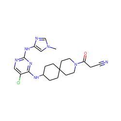 Cn1cnc(Nc2ncc(Cl)c(NC3CCC4(CC3)CCN(C(=O)CC#N)CC4)n2)c1 ZINC001772634197