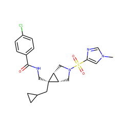 Cn1cnc(S(=O)(=O)N2C[C@H]3[C@@H](C2)[C@]3(CNC(=O)c2ccc(Cl)cc2)CC2CC2)c1 ZINC000103271442