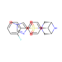 Cn1cnc(S(=O)(=O)N2C[C@H]3N[C@@H](C2)[C@H]3c2ccc(-c3ccccc3F)cc2)c1 ZINC000100108766