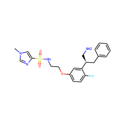 Cn1cnc(S(=O)(=O)NCCOc2ccc(F)c([C@@H](CN)Cc3ccccc3)c2)c1 ZINC000114734795