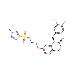 Cn1cnc(S(=O)(=O)NCCOc2ccc3c(c2)[C@@H](Cc2ccc(Cl)c(Cl)c2)[C@@H](N)CC3)c1 ZINC000068245439