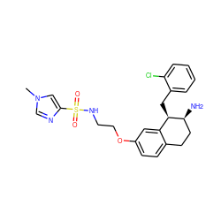 Cn1cnc(S(=O)(=O)NCCOc2ccc3c(c2)[C@@H](Cc2ccccc2Cl)[C@@H](N)CC3)c1 ZINC000199979400