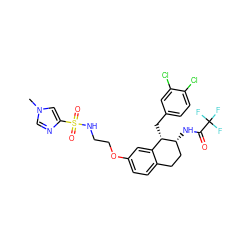 Cn1cnc(S(=O)(=O)NCCOc2ccc3c(c2)[C@H](Cc2ccc(Cl)c(Cl)c2)[C@H](NC(=O)C(F)(F)F)CC3)c1 ZINC000202735216