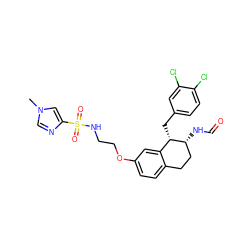 Cn1cnc(S(=O)(=O)NCCOc2ccc3c(c2)[C@H](Cc2ccc(Cl)c(Cl)c2)[C@H](NC=O)CC3)c1 ZINC000141685730