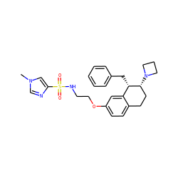 Cn1cnc(S(=O)(=O)NCCOc2ccc3c(c2)[C@H](Cc2ccccc2)[C@H](N2CCC2)CC3)c1 ZINC000199680829