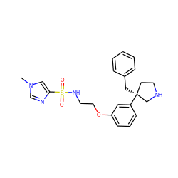 Cn1cnc(S(=O)(=O)NCCOc2cccc([C@@]3(Cc4ccccc4)CCNC3)c2)c1 ZINC000114259617