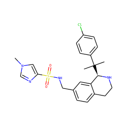 Cn1cnc(S(=O)(=O)NCc2ccc3c(c2)[C@@H](C(C)(C)c2ccc(Cl)cc2)NCC3)c1 ZINC000117358042