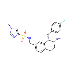 Cn1cnc(S(=O)(=O)NCc2ccc3c(c2)[C@H](Cc2ccc(F)cc2)[C@H](N)CC3)c1 ZINC000142889706