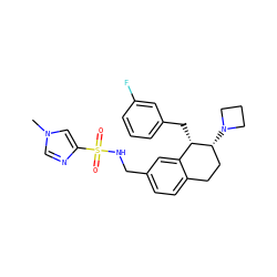 Cn1cnc(S(=O)(=O)NCc2ccc3c(c2)[C@H](Cc2cccc(F)c2)[C@H](N2CCC2)CC3)c1 ZINC000088261031