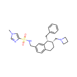 Cn1cnc(S(=O)(=O)NCc2ccc3c(c2)[C@H](Cc2ccccc2)[C@H](CN2CCC2)CC3)c1 ZINC000205021395