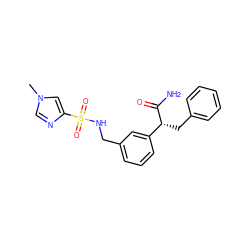 Cn1cnc(S(=O)(=O)NCc2cccc([C@@H](Cc3ccccc3)C(N)=O)c2)c1 ZINC000114246696