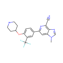 Cn1cnc2c(C#N)nc(-c3ccc(OC4CCNCC4)c(C(F)(F)F)c3)cc21 ZINC000058538217