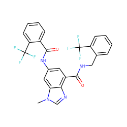 Cn1cnc2c(C(=O)NCc3ccccc3C(F)(F)F)cc(NC(=O)c3ccccc3C(F)(F)F)cc21 ZINC000207739738